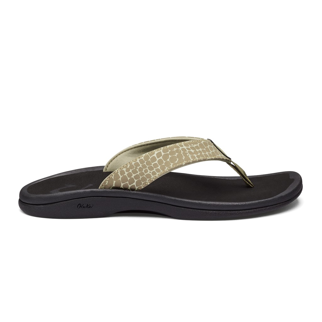 Olukai Zehentrenner Damen - Ohana Pa I Beach Schwarz/Grün - 54182BZMS